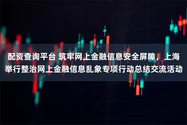 配资查询平台 筑牢网上金融信息安全屏障,上海举行整治网上金融信息乱象专项行动总结交流活动