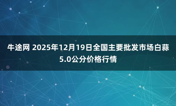 牛途网 2025年12月19日全国主要批发市场白蒜5.0公分价格行情